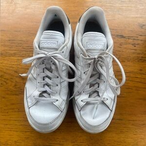 Adidas Women’s White Leather Sneaker - Grand Court 2.0